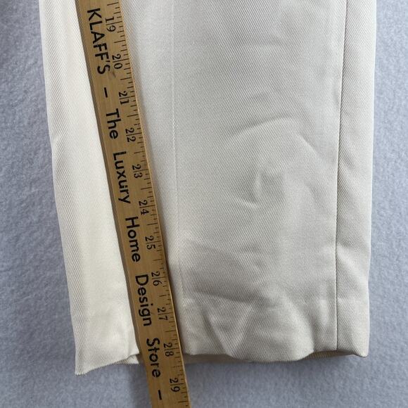 TALBOTS Pants 8P Petites Pure Silk Twill High Rise Dress Trousers Off White VTG - Picture 13 of 15